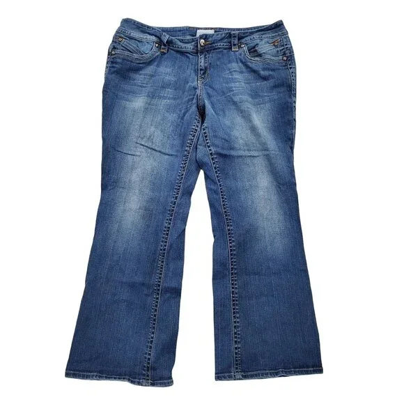 Venezia Womens Bootcut Denim Jeans Sz 20 Mid Rise Medium Wash Stretch Blue Pants - Picture 1 of 12